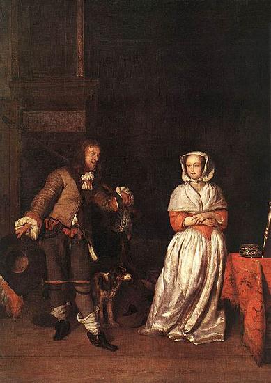 Gabriel Metsu The Hunter and a Woman Sweden oil painting art